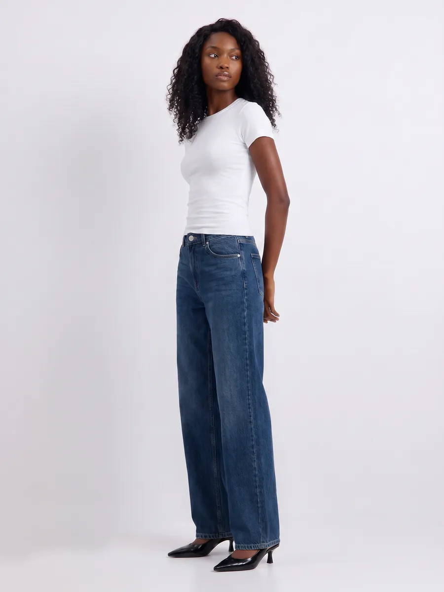 Джинсы прямые базовые средняя посадка из хлопка — NEXT ONE