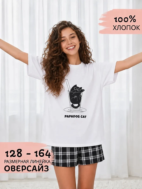 Пижама для девочки подростка с шортами домашний костюм — NEXT ONE